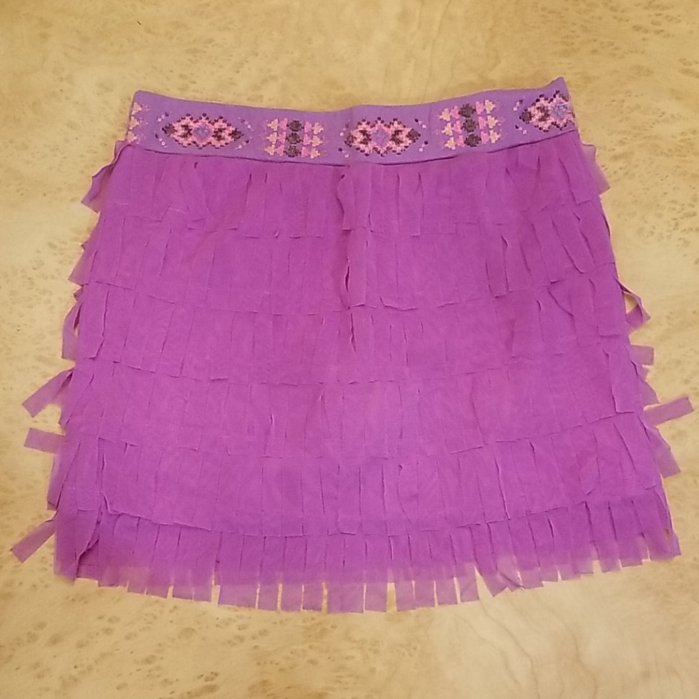 Justice girls fringed skirt